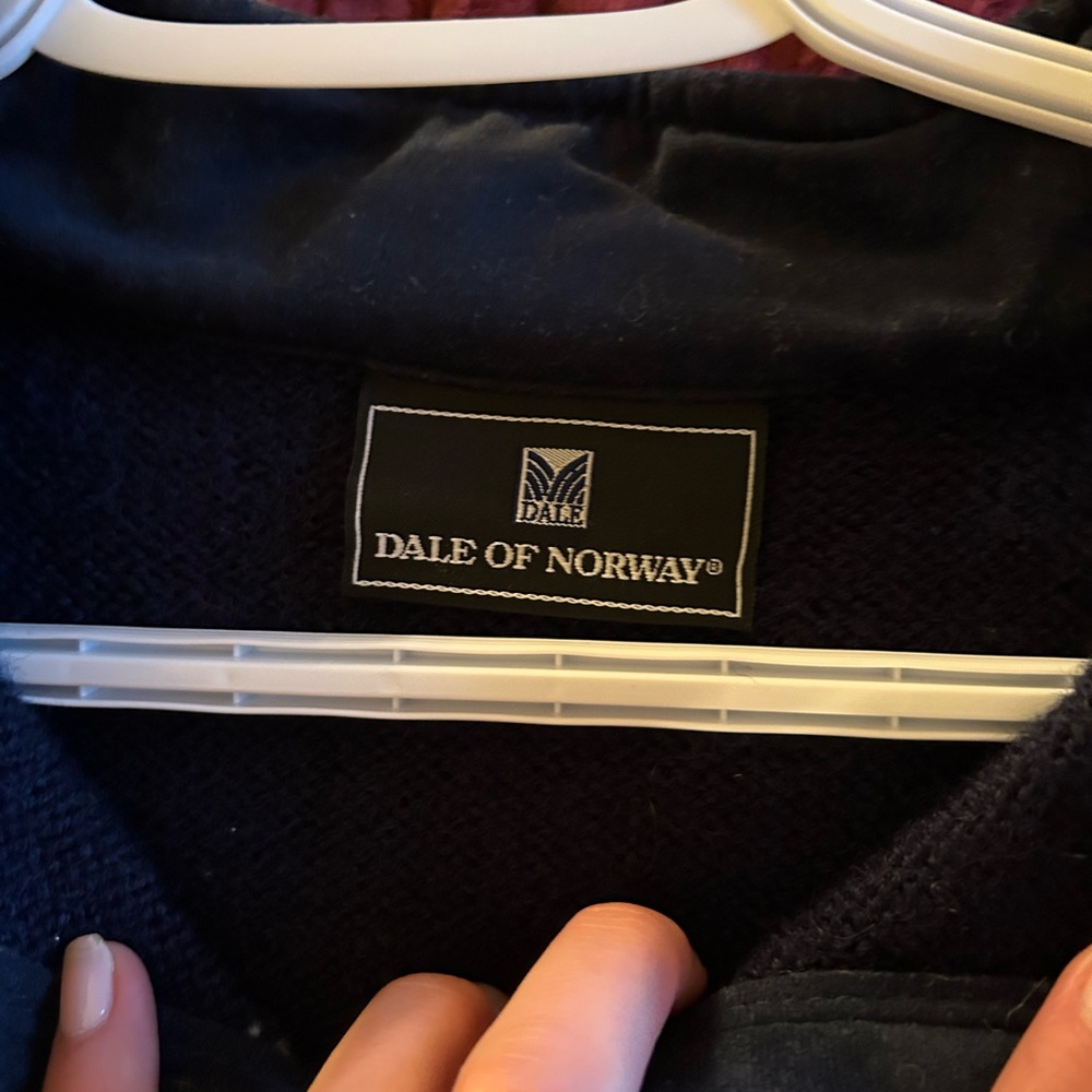 Dale of Norway Navy Blue and White Zip Up Sweater - Picture 5 of 5